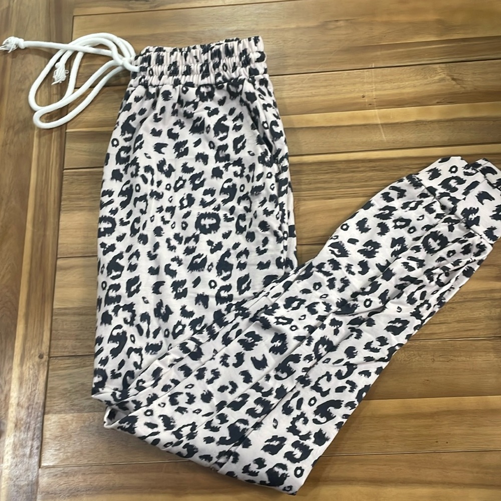 Leopard print sweatpants